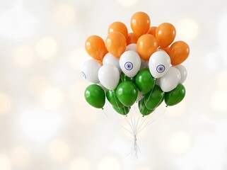 Indian Flag Colors Balloons Floating Celebration