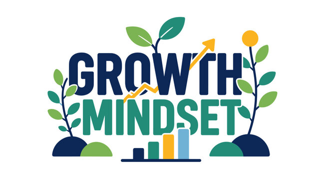 Growth Mindset Concept Logo With Plants.