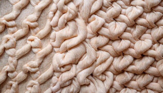 Light Beige Boucle Cotton Fabric Texture As Background