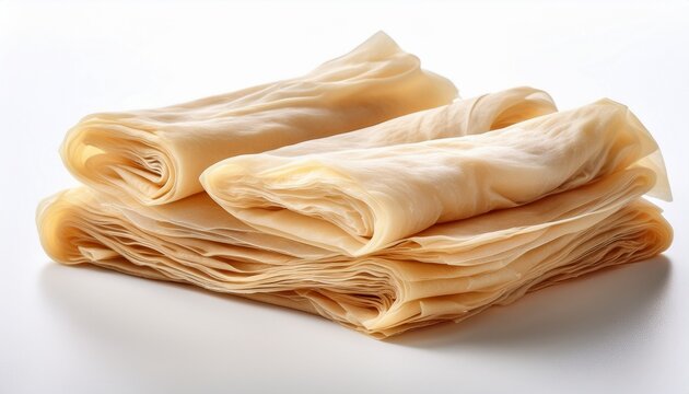 Stack Of Phyllo Dough On A White Surface