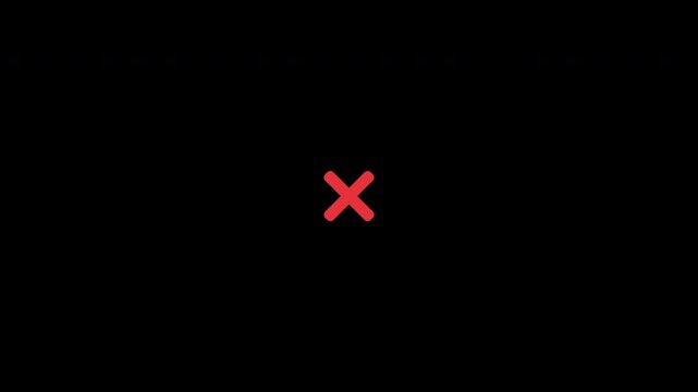 Payment Cancelled Animation with Red Cross Icon and Failed Transaction Notification for Digital Payment Systems, Online Checkout, Banking and E-Commerce