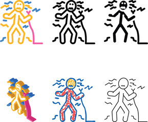 Fototapeta premium shocked man range accident color icon vector. shocked man accident sign. isolated symbol illustration