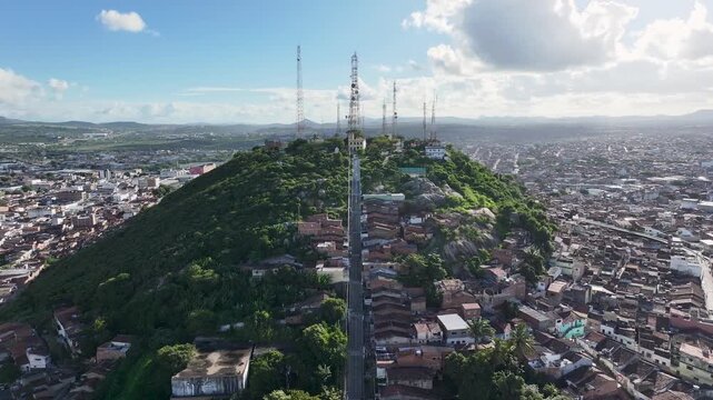 Caruaru Skyline In Pernambuco Brazil. Downtown City. Beautiful Morro Bom Jesus. Caruaru Skyline In Caruaru In Pernambuco Brazil. Staircase Skyline. Northeastern Region. 