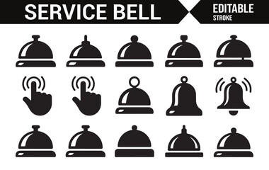 Fototapeta premium Reception Desk Bell Symbols for Hospitality Design