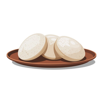 Traditional South Indian idli vector illustration