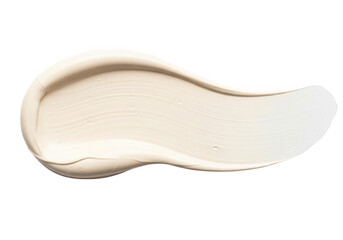 Fototapeta premium Creamy beige cosmetic swatch texture on white background