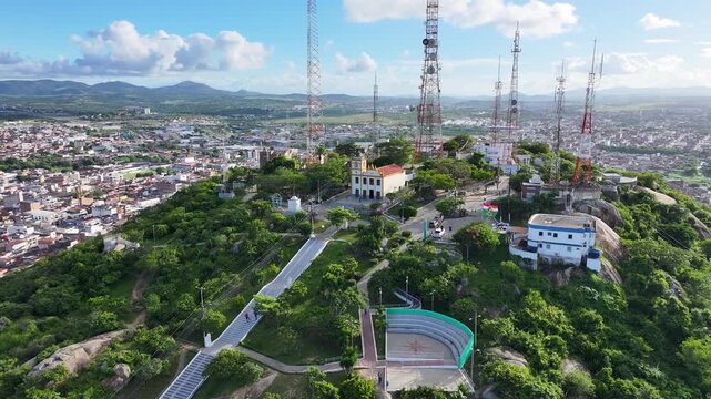 Caruaru Skyline In Pernambuco Brazil. Downtown City. Beautiful Morro Bom Jesus. Caruaru Skyline In Caruaru In Pernambuco Brazil. Staircase Skyline. Northeastern Region. 