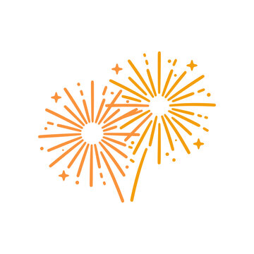 Minimal single firework burst icon featuring radiant spark lines and geometric symmetry. Clean SVG vector ideal for celebrations, festivals, holidays, parties, and event graphics.