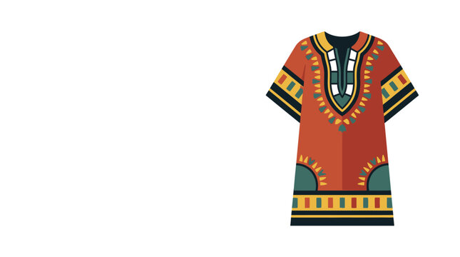 Traditional African dashiki shirt with vibrant geometric patterns and cultural design.