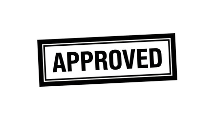 Obraz premium An official stamp of approval with bold, uppercase letters on a white and black background, representing authorization or validation