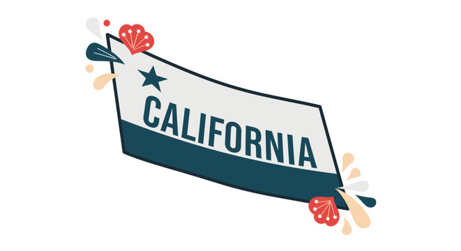 California State Graphic Design with Decorative Elements.