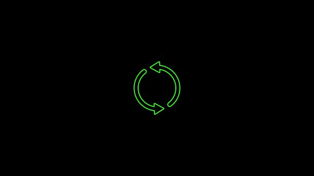 Green Neon Circular Refresh Arrow Loop Animation Digital Loading Motion For U I U X Web Apps Mobile Interfaces And Tech Presentations