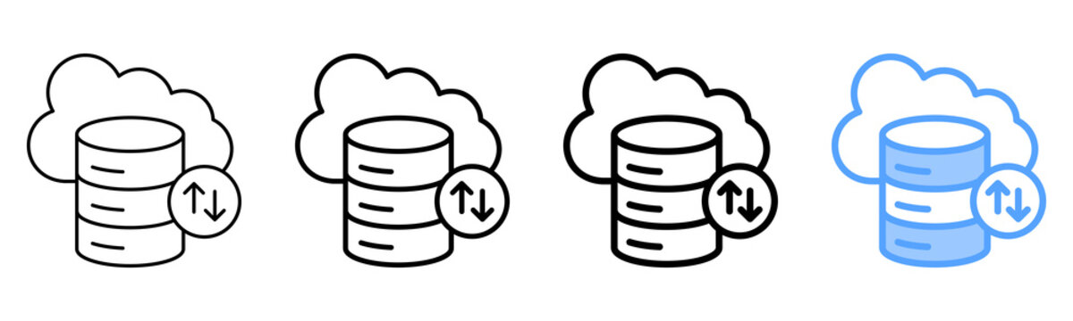 Cloud Storage Different Style Outline Collection Set Icon