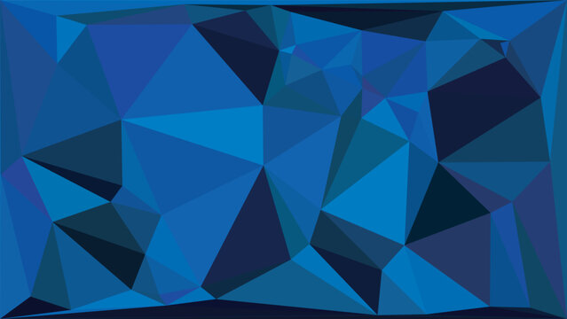 Stylish blue low-poly abstract background with a complex array of geometric shapes, ideal for creating engaging digital content and modern visual branding, offering a cool vibe.