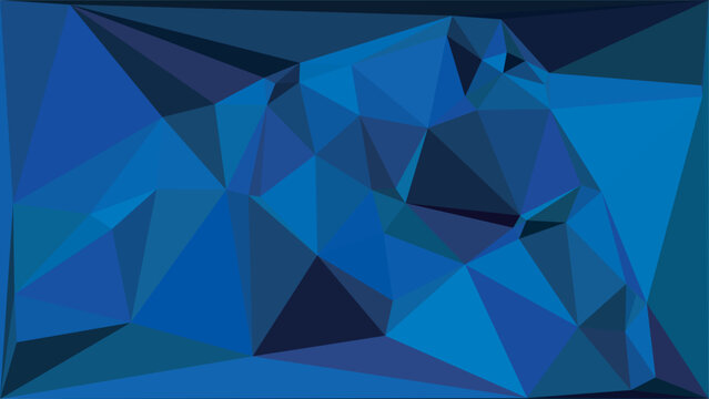 Abstract geometric background with blue triangles in a low poly style for modern web design