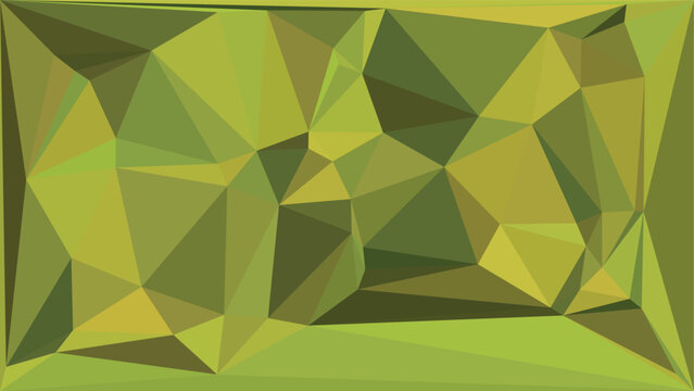 Abstract geometric background with olive green triangles in a low poly style for web design