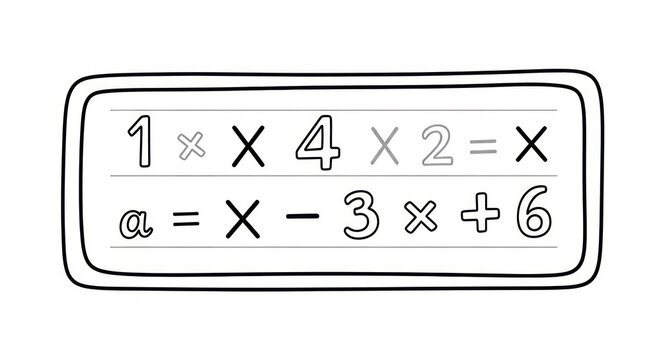 Mathematical equations on white background.