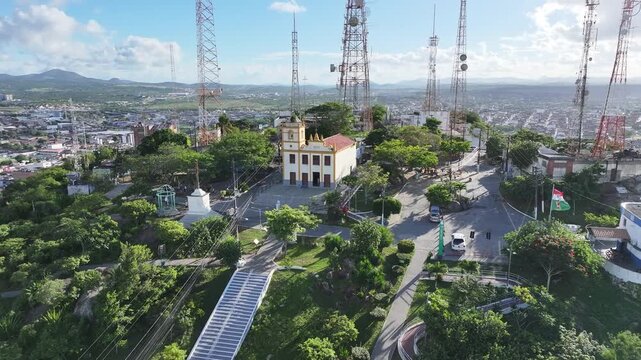 Caruaru Skyline In Pernambuco Brazil. Downtown City. Beautiful Morro Bom Jesus. Caruaru Skyline In Caruaru In Pernambuco Brazil. Staircase Skyline. Northeastern Region. 