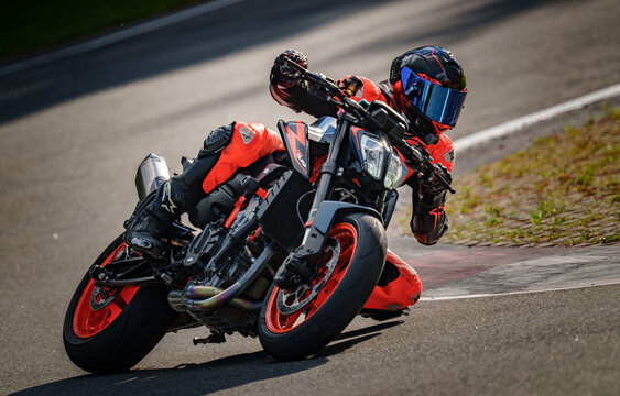 Regular training in Riga, Latvia, Bikernieki on 12-05-2026  Motocross rider leaning into turn on track