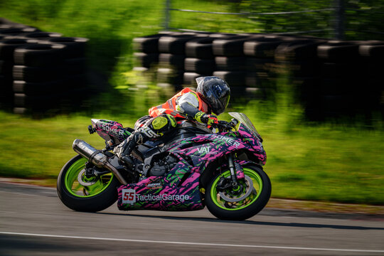 Regular training in Riga, Latvia, Bikernieki on 12-05-2026  Race Motorcycle Rider on Track