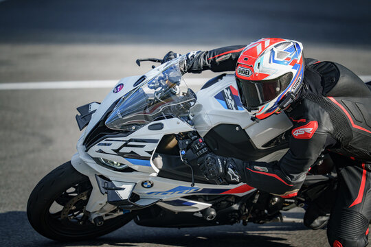 Regular training in Riga, Latvia, Bikernieki on 12-05-2026  Motorcycle Racer in Action on Race Track