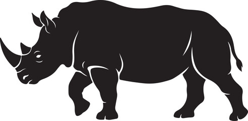 Black rhinoceros silhouette standing still © RahimaAkther