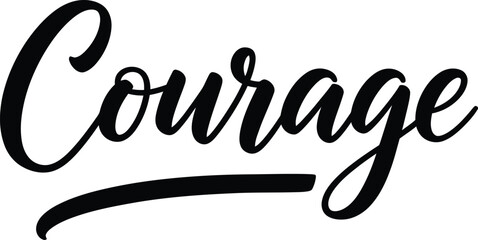 Courage typography design elegant script wordmark with transparent background for commercial use © AKASH