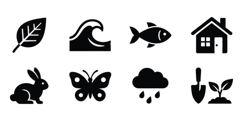 Obraz premium Eco friendly icons for sustainable living and gardening