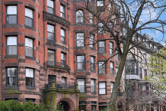 old brownstone style  apartment buildings