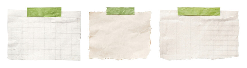 Obraz premium PNG Vintage paper notes collection on transparent background