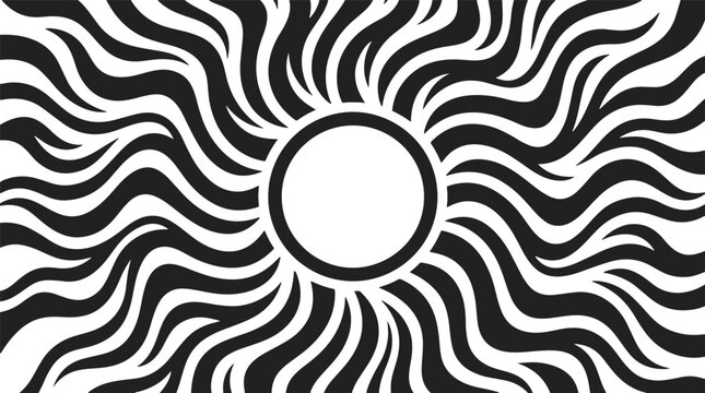 Black and white sunburst pattern