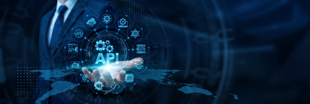 Software developer hand holding modern laptop building seamless integration bridges using API architecture and cloud networks. Efficient code sharing unlocking scalable system performance.