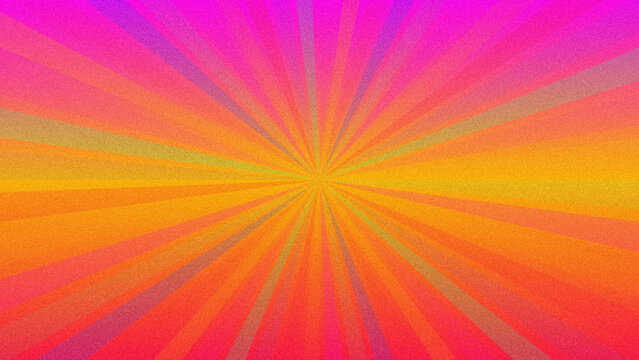 Vibrant radial gradient with bright yellow, orange, and red rays on black background, orange rays