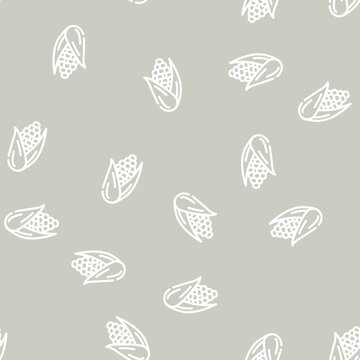 corn biogas line seamless pattern corn biogas thin line illustration