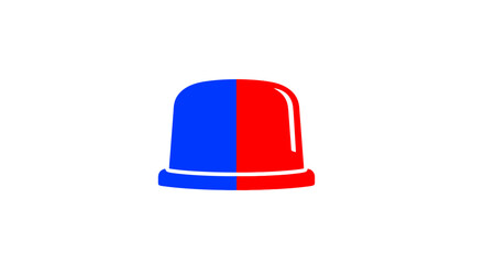 Fototapeta premium Red and blue police siren emergency light vector icon.