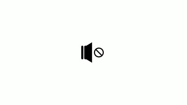 Animated speaker icon toggling between mute and active audio states. 4K Video