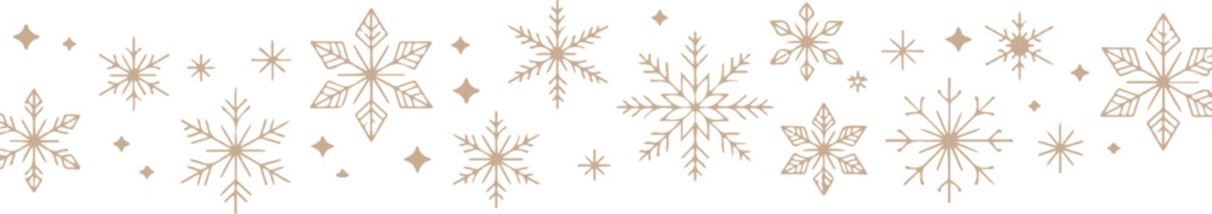 snowflake decorative motif gold thin line pattern winter greeting © AIcon Vector