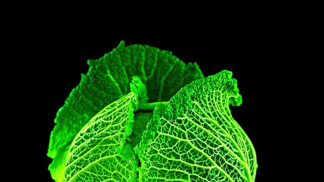 Collard Greens Growing And Unfurling Time Lapse Animation