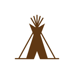 Teepee Silhouette Against White Background Simple Brown Graphic © md razab 1122