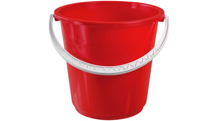 red plastic bucket PNG on Transparent background © dword