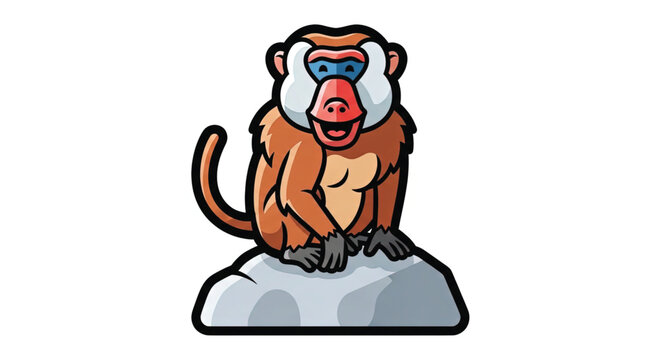 Cartoon monkey wearing sunglasses sitting.