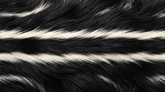 African Striped Polecat Seamless Fur Texture Pattern