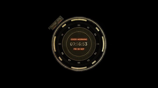 Futuristic HUD Timer Interface Animation