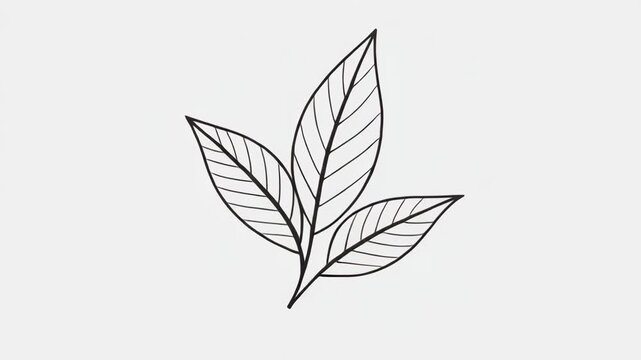 Single delicate feather line art illustration