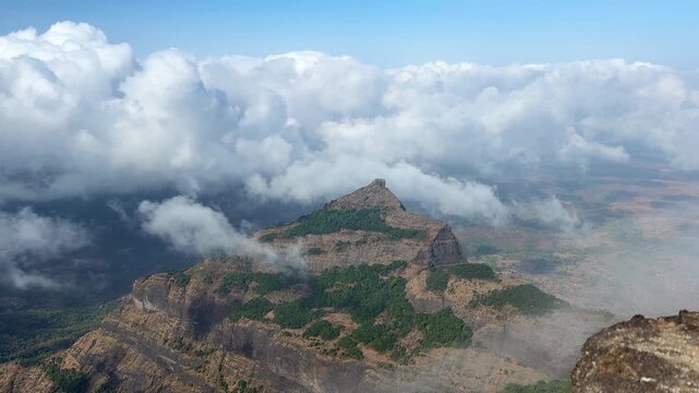 Cloud inversion seen from Konkankada, Harishchandragad, Maharashtra.