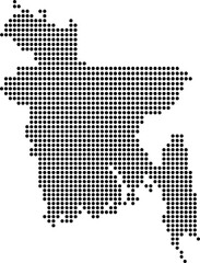 Obraz premium Bangladesh Dotted Map Minimalist Black Dots Silhouette Country Geography Graphic Element