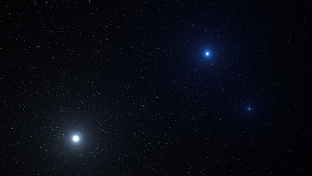 Constellations and Milky Way stars on a dark cosmic background.