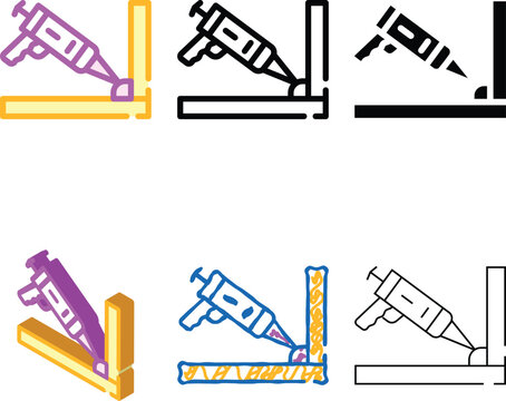 waterproof glue color icon multipack vector. waterproof glue sign. isolated symbol illustration