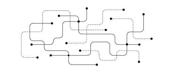 Vector abstract geometric technology and connection concept. © NATOK 2.0
