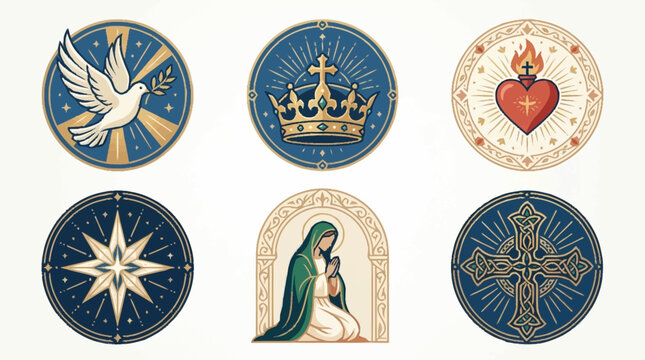 Collection of Religious Symbols and Icons.